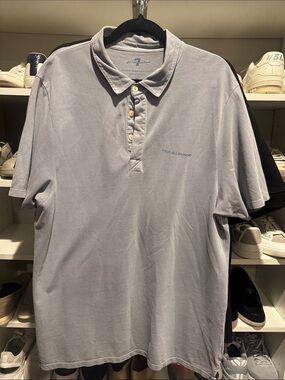 7 For All Mankind Light Gray Polo Shirt